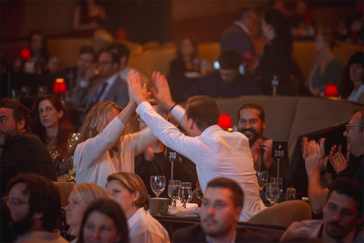 People at tables