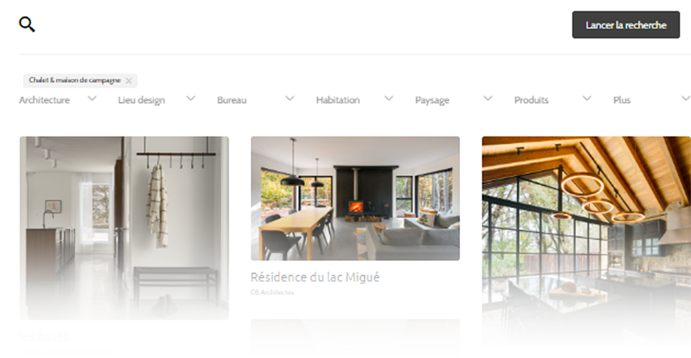 Inspirez-vous : options de recherche