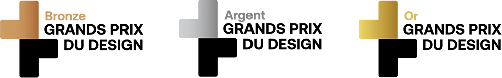 Logos GRANDS PRIX DU DESIGN : Certification Bronze, Argent et Or