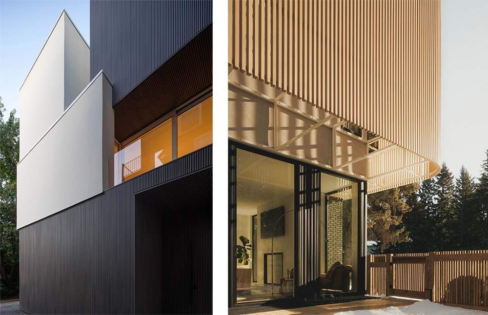 A project with black fluted siding and the Elbow House project
